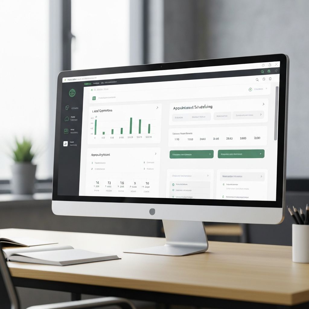 AI-powered CRM dashboard showing lead analytics and appointment scheduling